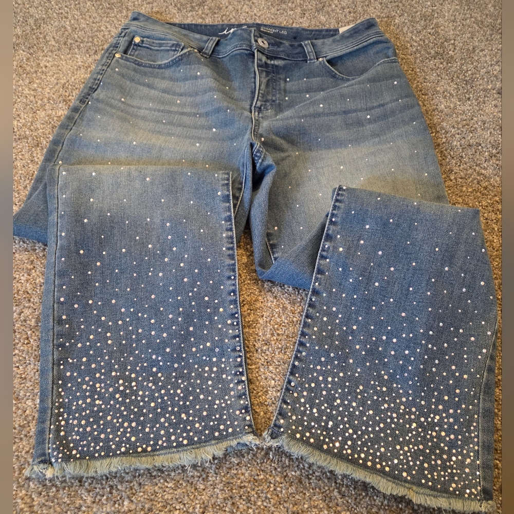 INC Crystal Embellished Jeans